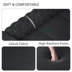 Modern Loveseat Two-Seater Sofa with Velvet Upholstery, Wood Frame and Metal Legs