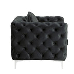 Modern Loveseat Two-Seater Sofa with Velvet Upholstery, Wood Frame and Metal Legs