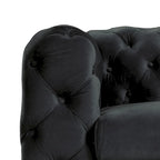 Modern Loveseat Two-Seater Sofa with Velvet Upholstery, Wood Frame and Metal Legs