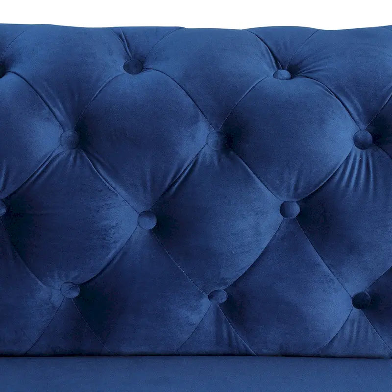 Modern Loveseat Two-Seater Sofa with Velvet Upholstery, Wood Frame and Metal Legs