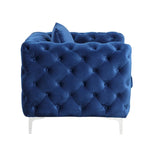 Modern Loveseat Two-Seater Sofa with Velvet Upholstery, Wood Frame and Metal Legs