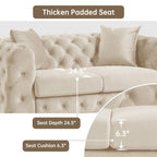Modern Loveseat Two-Seater Sofa with Velvet Upholstery, Wood Frame and Metal Legs