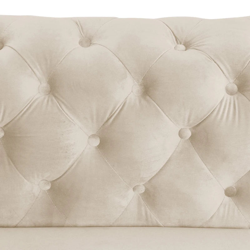 Modern Loveseat Two-Seater Sofa with Velvet Upholstery, Wood Frame and Metal Legs