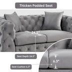 Modern Loveseat Two-Seater Sofa with Velvet Upholstery, Wood Frame and Metal Legs