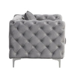 Modern Loveseat Two-Seater Sofa with Velvet Upholstery, Wood Frame and Metal Legs