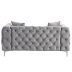 Modern Loveseat Two-Seater Sofa with Velvet Upholstery, Wood Frame and Metal Legs
