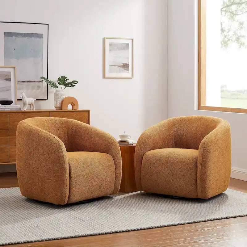 360 Degree Swivel Barrel Accent Chair (Set of 2)