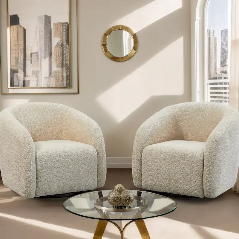 360 Degree Swivel Barrel Accent Chair (Set of 2)