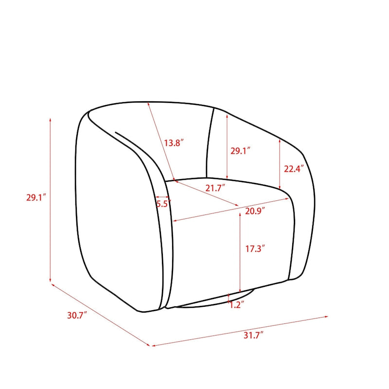 360 Degree Swivel Barrel Accent Chair (Set of 2)