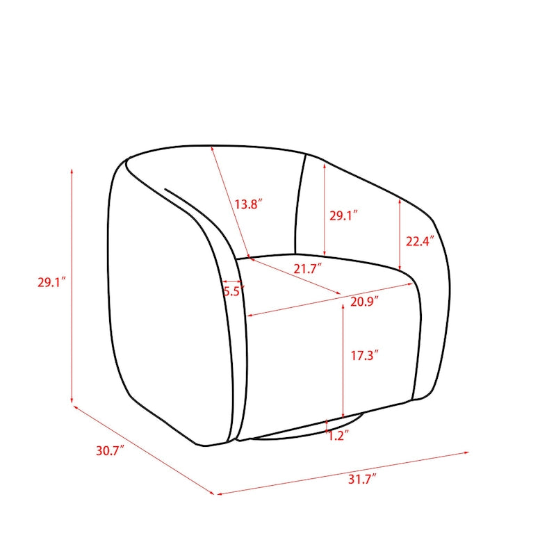 360 Degree Swivel Barrel Accent Chair (Set of 2)
