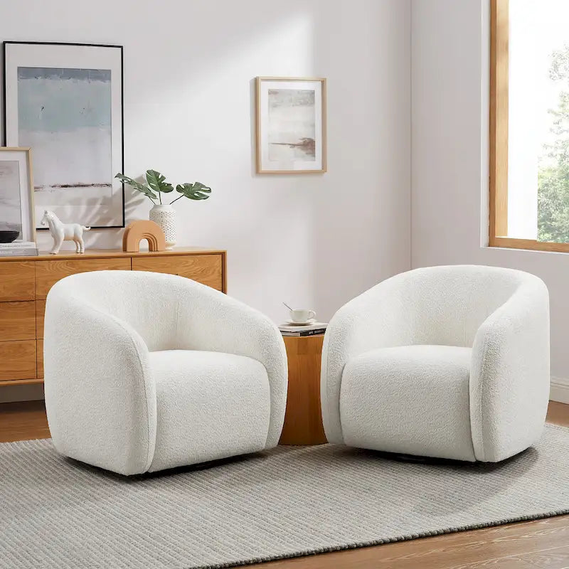 360 Degree Swivel Barrel Accent Chair (Set of 2)
