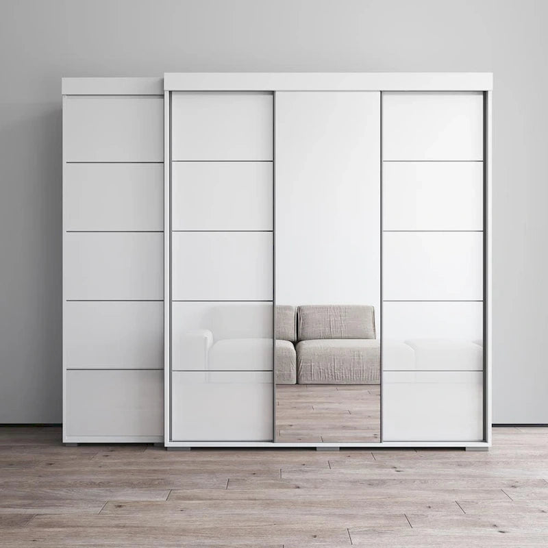 3-Door Wardrobe Armoire with Mirror
