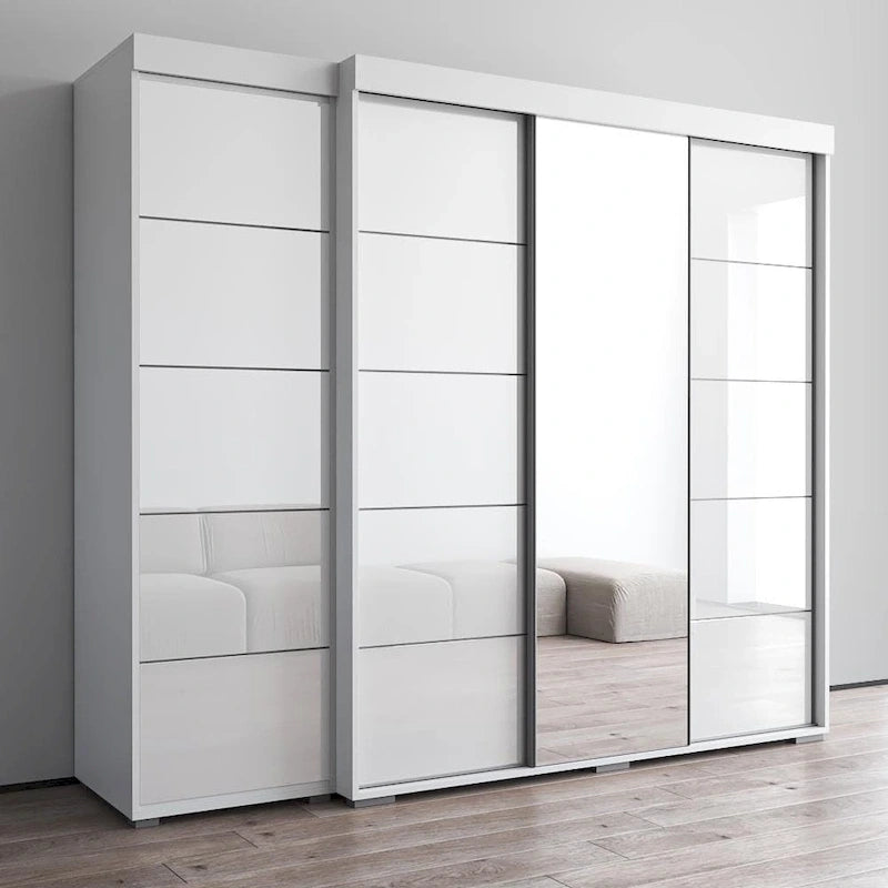 3-Door Wardrobe Armoire with Mirror