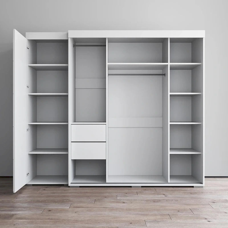 3-Door Wardrobe Armoire with Mirror