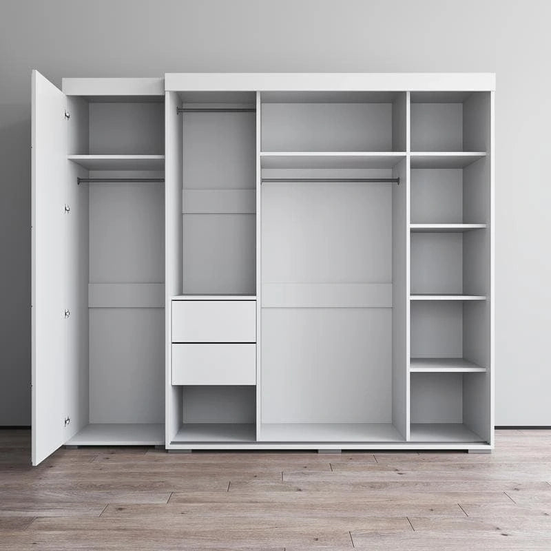 3-Door Wardrobe Armoire with Mirror