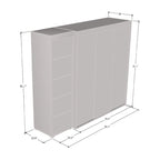 3-Door Wardrobe Armoire with Mirror