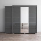 3-Door Wardrobe Armoire with Mirror