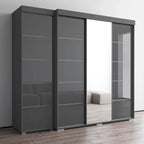 3-Door Wardrobe Armoire with Mirror