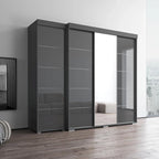 3-Door Wardrobe Armoire with Mirror