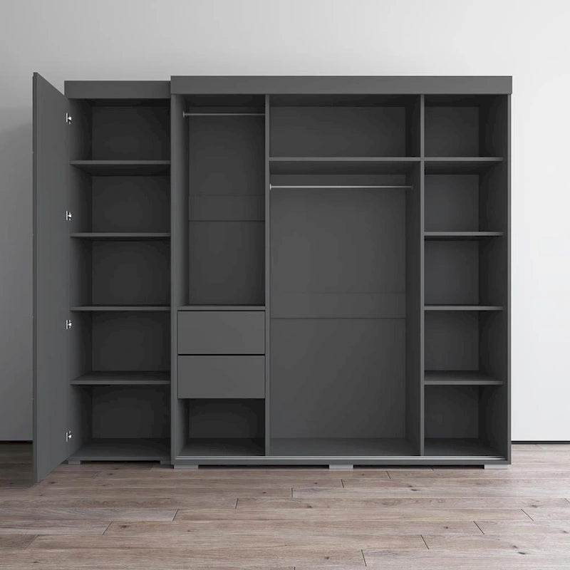3-Door Wardrobe Armoire with Mirror