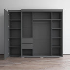 3-Door Wardrobe Armoire with Mirror