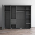 3-Door Wardrobe Armoire with Mirror