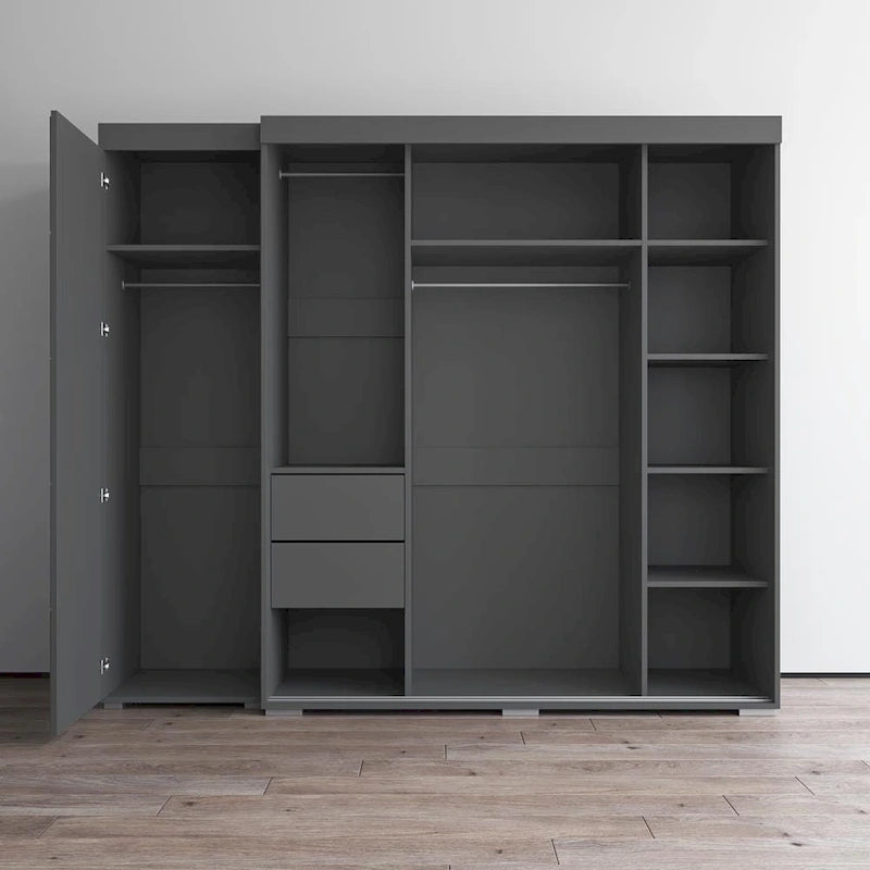 3-Door Wardrobe Armoire with Mirror