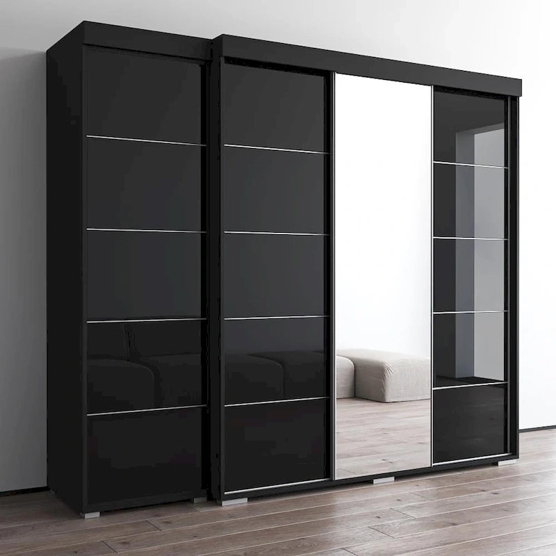3-Door Wardrobe Armoire with Mirror