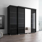 3-Door Wardrobe Armoire with Mirror