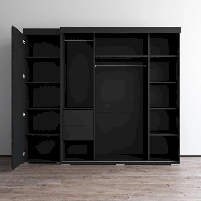 3-Door Wardrobe Armoire with Mirror