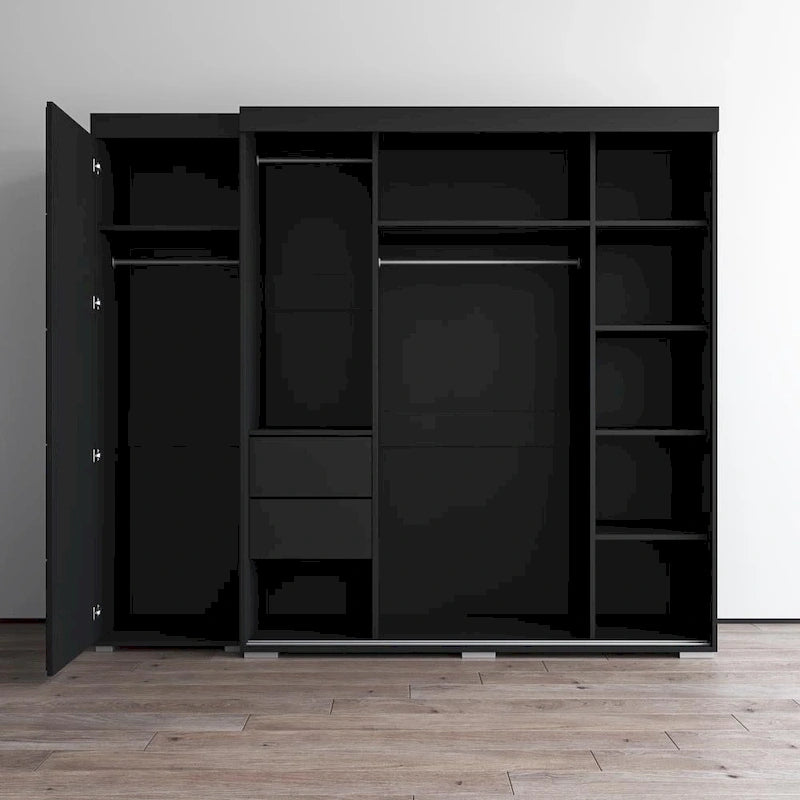 3-Door Wardrobe Armoire with Mirror