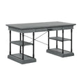 59" Wood and Metal Writing Desk with Drawer