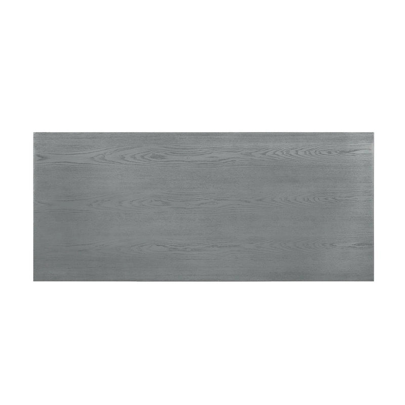 59" Wood and Metal Writing Desk with Drawer