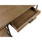 59" Wood and Metal Writing Desk with Drawer