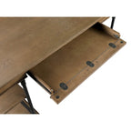 59" Wood and Metal Writing Desk with Drawer