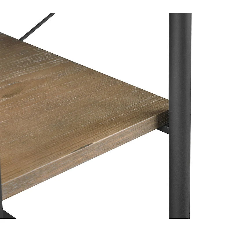 59" Wood and Metal Writing Desk with Drawer