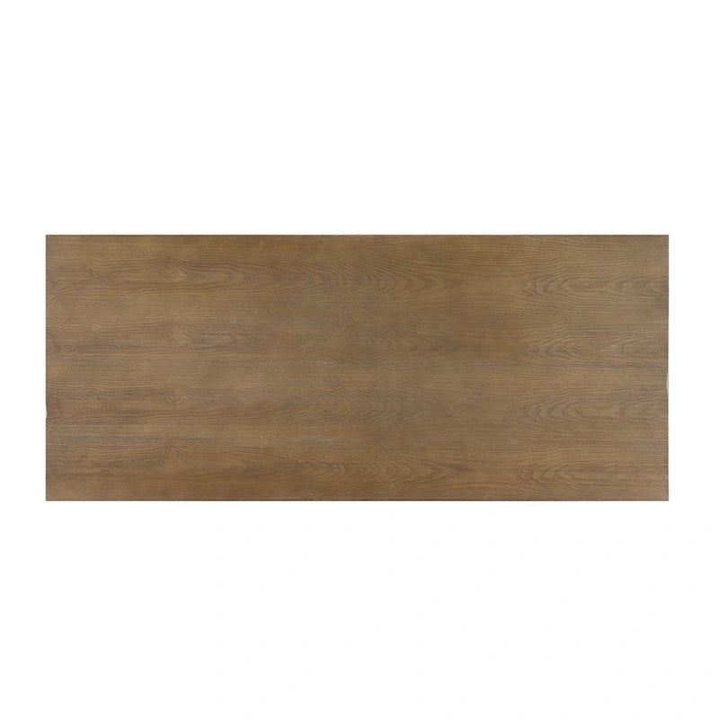59" Wood and Metal Writing Desk with Drawer