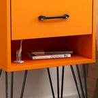1-Drawer Nightstand with Open Shelf