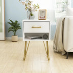 1-Drawer Nightstand with Open Shelf