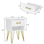 1-Drawer Nightstand with Open Shelf