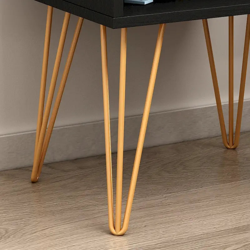 1-Drawer Nightstand with Open Shelf