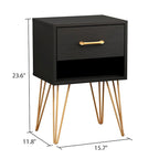 1-Drawer Nightstand with Open Shelf