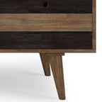 60-Inch Solid Acacia Wood Desk with Drawers in Rustic Brown
