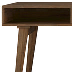 60-Inch Solid Acacia Wood Desk with Drawers in Rustic Brown