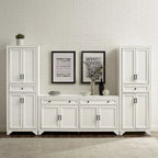 3-Piece Sideboard and Pantry Set - Distressed White