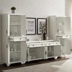 3-Piece Sideboard and Pantry Set - Distressed White