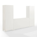 3-Piece Sideboard and Pantry Set - Distressed White