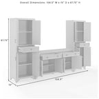 3-Piece Sideboard and Pantry Set - Distressed White