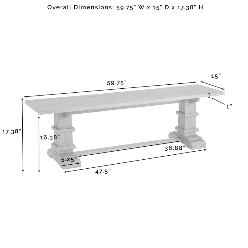 Farmhouse Dining Bench - 15x59.75x17.38