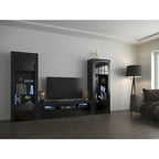 Modern Wall Unit Entertainment Center Set